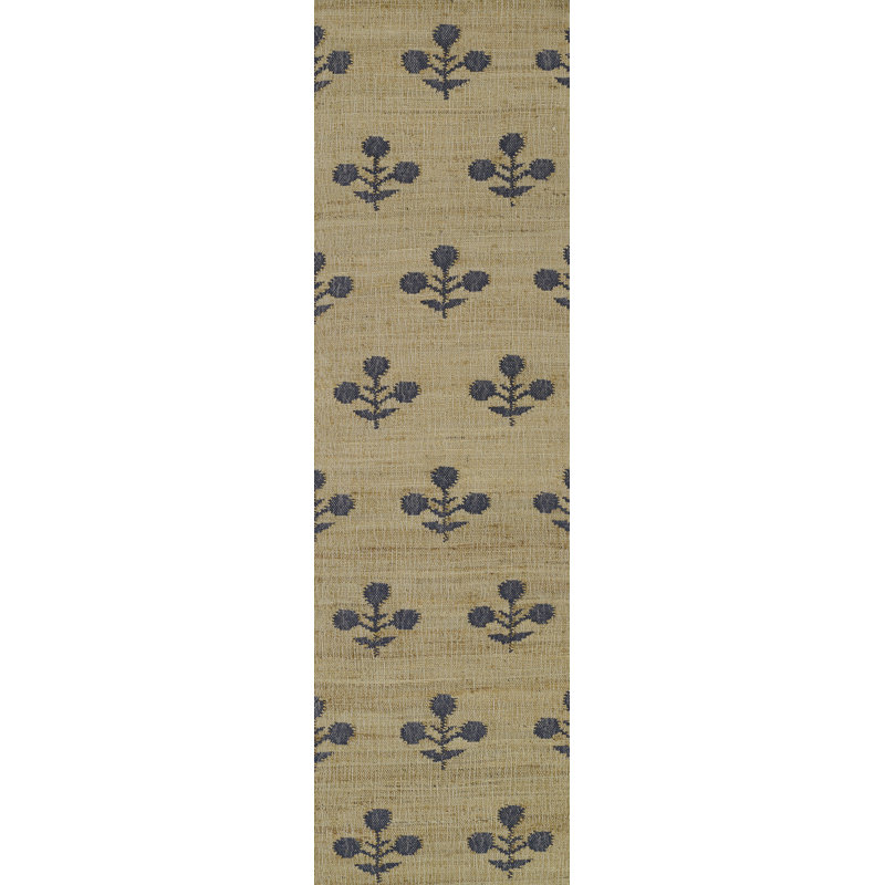 Tapis bleu en laine tissé à la main Erin Gates par Momeni Orchard Bloom, Tapis de couloir 2 pi 3 po x 12 pi