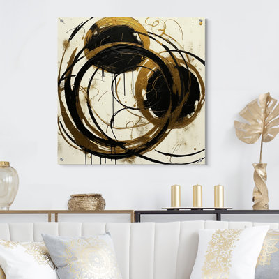 Art noir et or noir du Chaos II - peinture abstraite acrylique sur toile