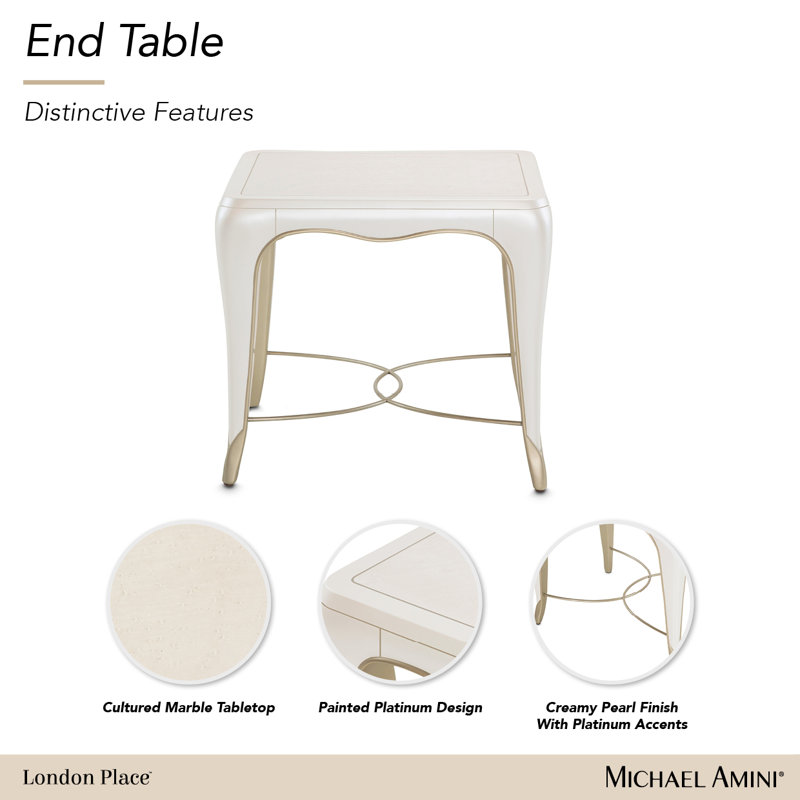 London Place Solid Wood End Table