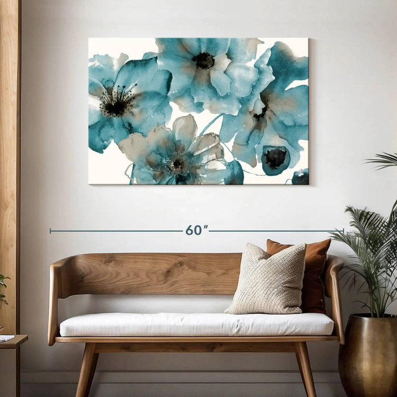 Harnek Teal Kissed Hues, 30" H x 45" W