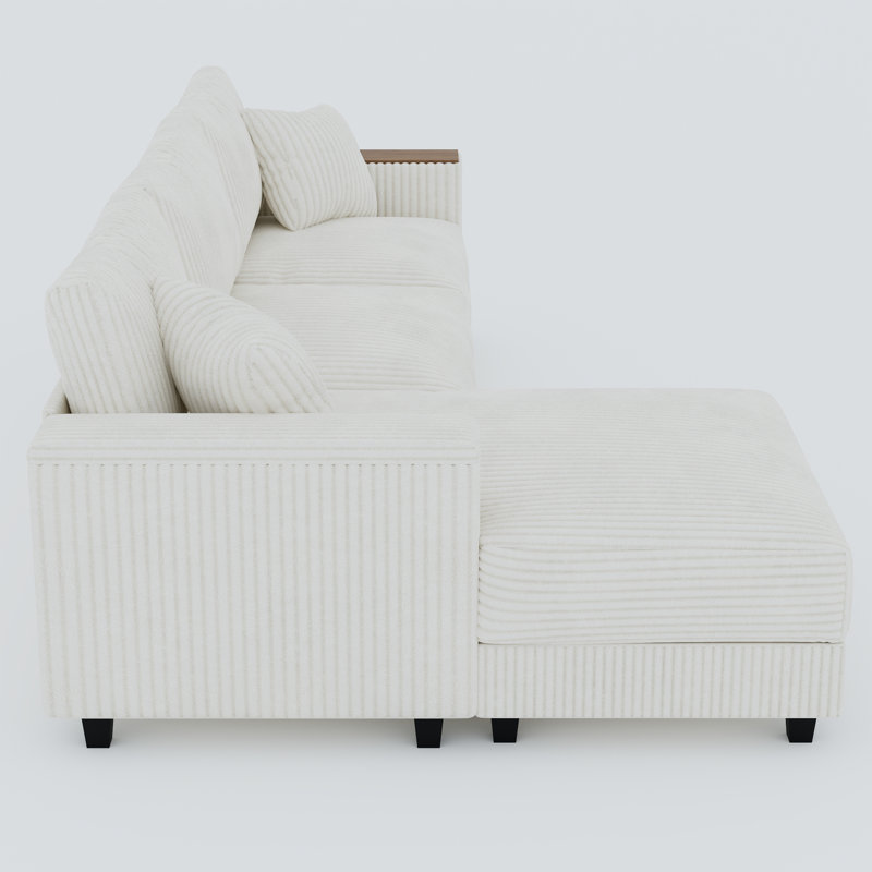 Canapé modulaire surdimensionné en L 114,5 po avec méridienne réversible et rangement caché avec accoudoirs cachés 114,5 po