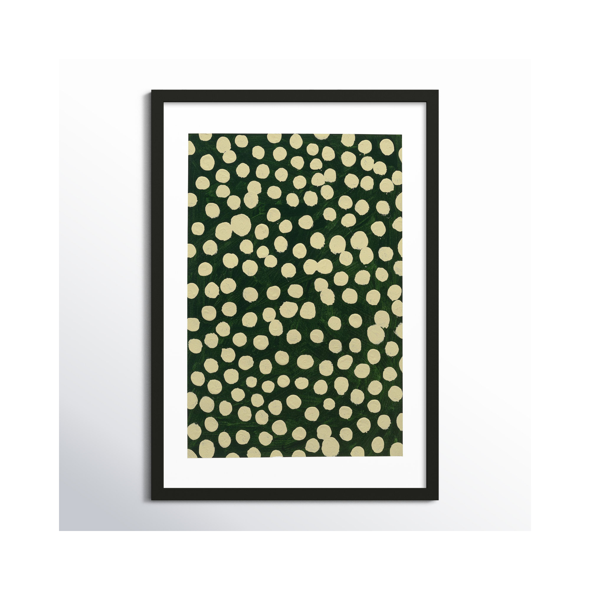 Lichen On Winter Green by Michela Sorrentino, Black, 50" H x 35" W x 1.25" D