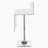 Chrome and White Adjustable Bar Stool