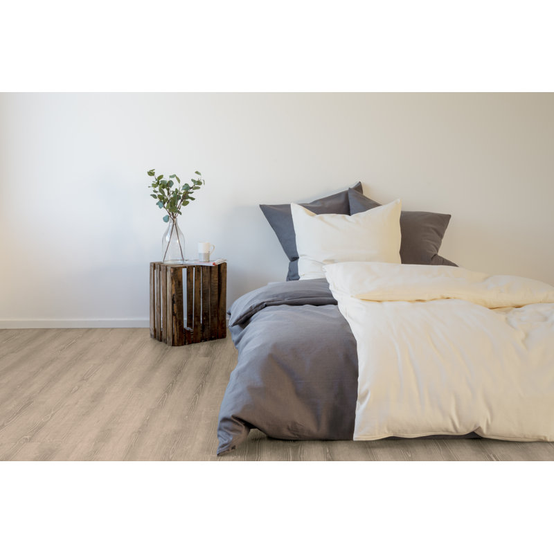 100% Linen Solid Colour Duvet Cover Set with Pillowcases Included, Single - 1 Pillowcase (80 x 80 cm), Graphite Grey