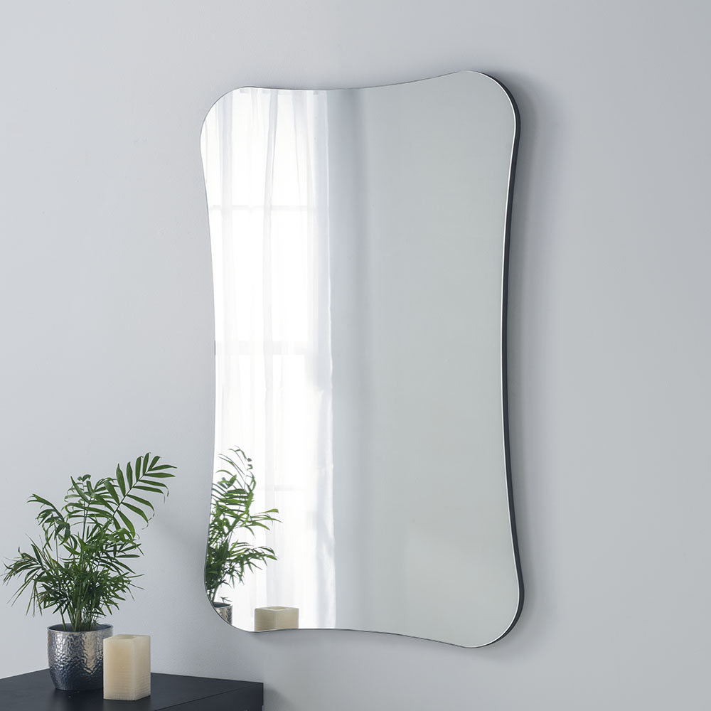 Aleli Wood Framed Asymmetrical Wall Bathroom / Vanity Mirror