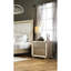 Glam Champagne Finish 1Pc Nightstand Mirror Panels Ring Pull Handles Bedroom Furniture