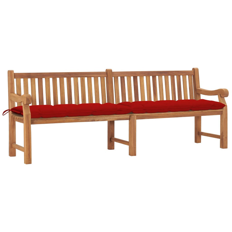 Banc de jardin en teck Stamatina, Rouge