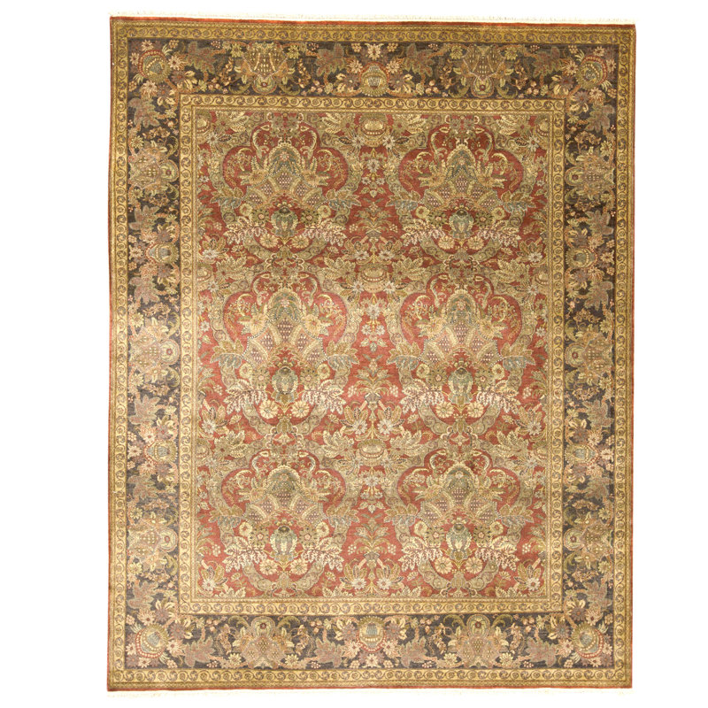 High-Quality Hand-Knotted Red And Black Area Rug