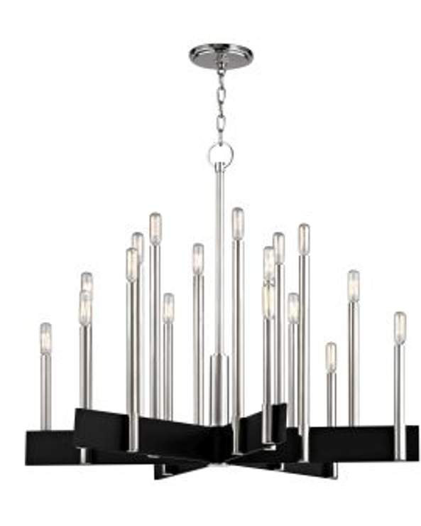 Abrams 18 - Light Chandelier, Polished Nickel