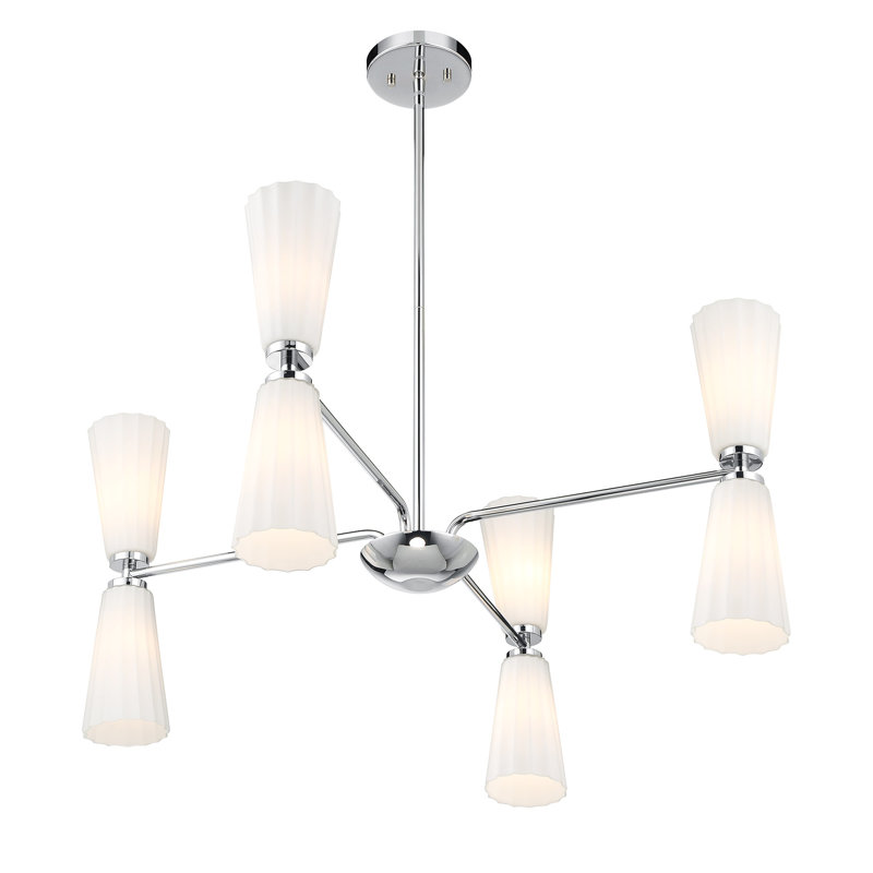 Lustre 8 lumières Kenyia, Chrome chrome