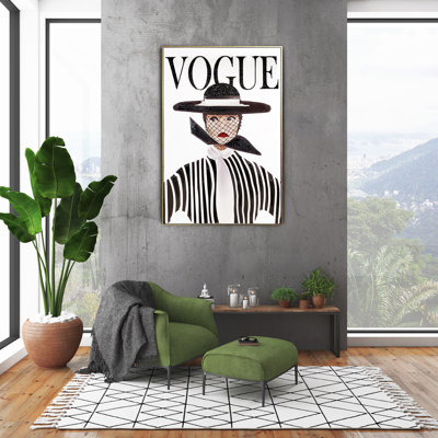 Sparkles Homes Vogue Stripe 3D Rhinestone Canvas Wall Art | Gold Floater Frame | Rectangle
