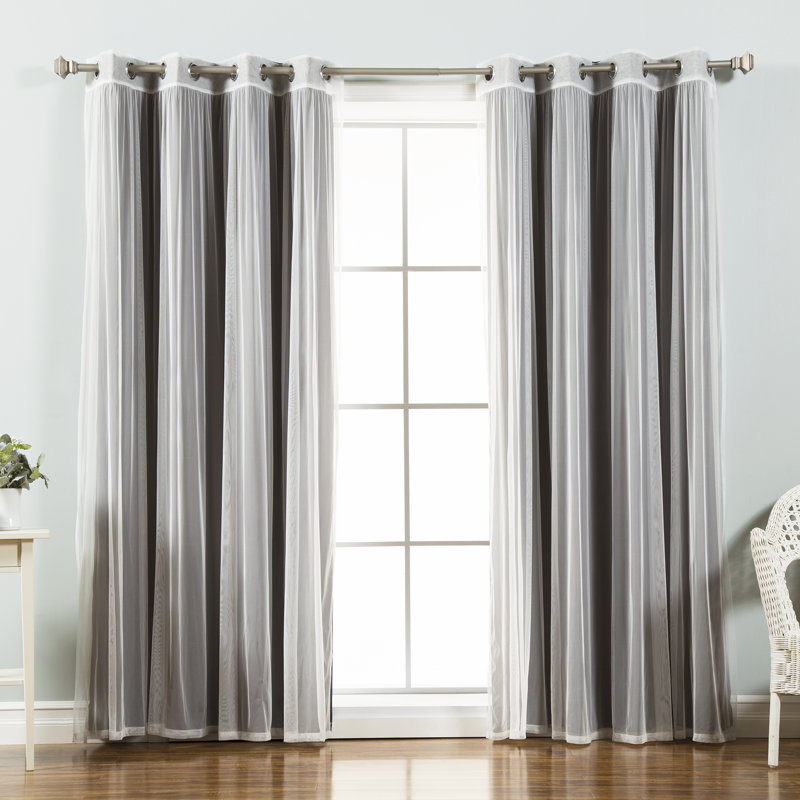 Panneau coulissant en polyester Natascha, l 52" x L 84", Gris foncé