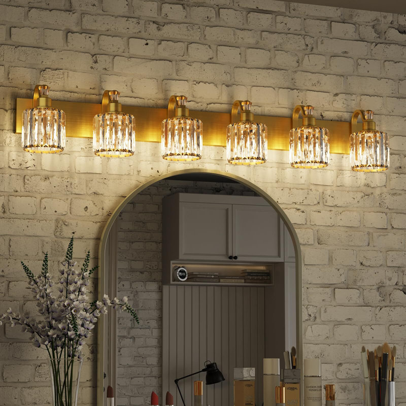 Modern Crystal Bathroom Vanity Lights Gold