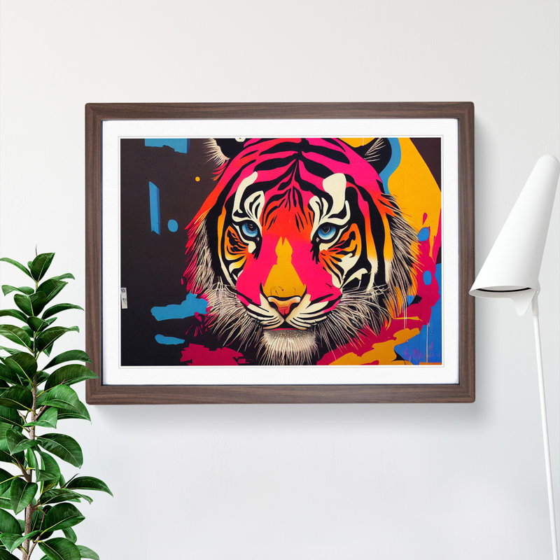 Colourful Tiger Vol.2 Abstract - Framed Print, 25cm H x 34cm W x 2cm D