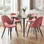  Modern Minimalist Horseshoe Velvet Dining Chair - Upholstered Hollow Back Chair - Black Metal Legs-641309008