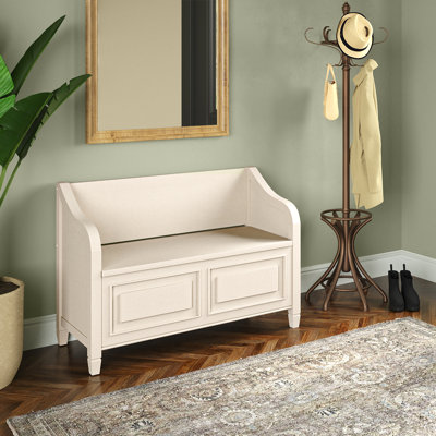 Banc de rangement d'entrée en bois massif l 42 po avec couvercle relevable et deux compartiments de rangement Connaught