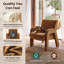 Fauteuil d'appoint moderne en velours COLAMY AURA, fauteuil lounge rembourré, camel, ensemble de 1/2-137137827