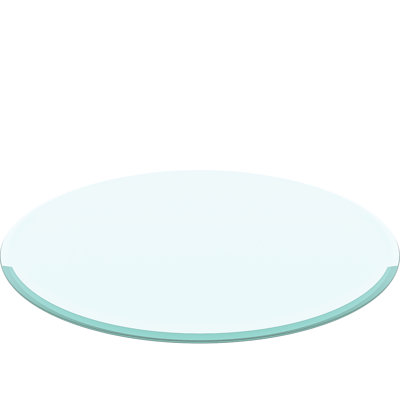 Plateau de table rond en verre trempé de 32 pouces, 0,4 d'épaisseur, bord biseauté poli, chauffant, pour les tables de hall et de patio, table transparente, bureau de corrosion à impact brillant