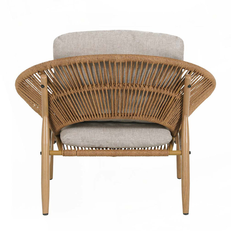 Outdoor Wicker Papasan Lounge Chair, Brown