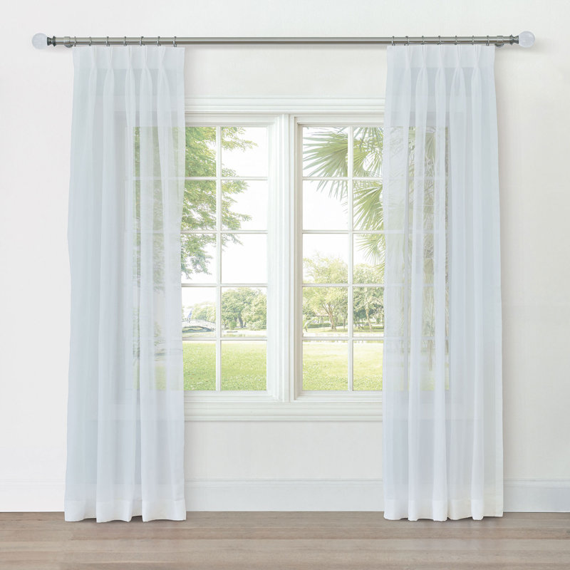 Sway Sheer Curtain, White, 20" W x 84" L