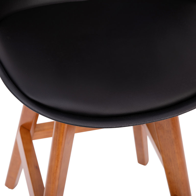 Tabourets de comptoir modernes de qualité commerciale avec siège rembourré et structure en bois Amber-Jane, Noir