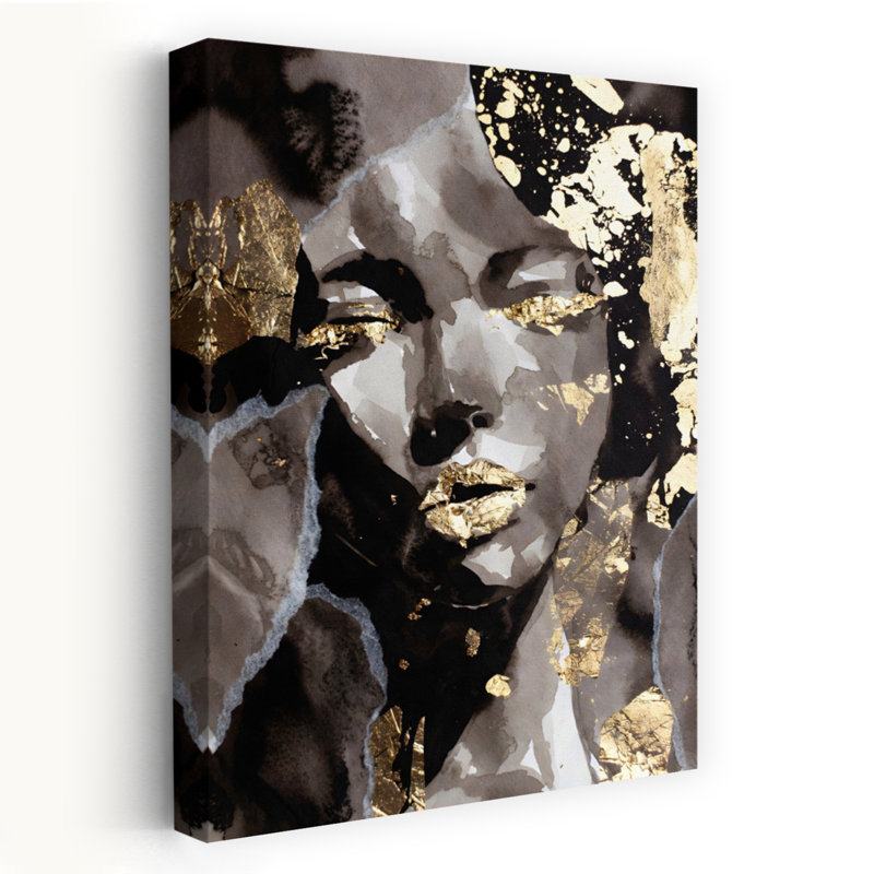 Élégant portrait abstrait moderne, art mural, H 24 po x l 16 po