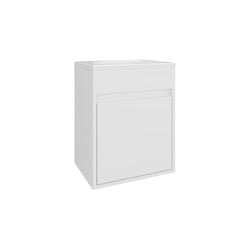 Meuble-lavabo flottant Furman, Blanc