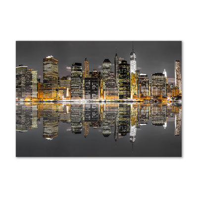 New York by night 1 Piece Wrapped Canvas Wall Art