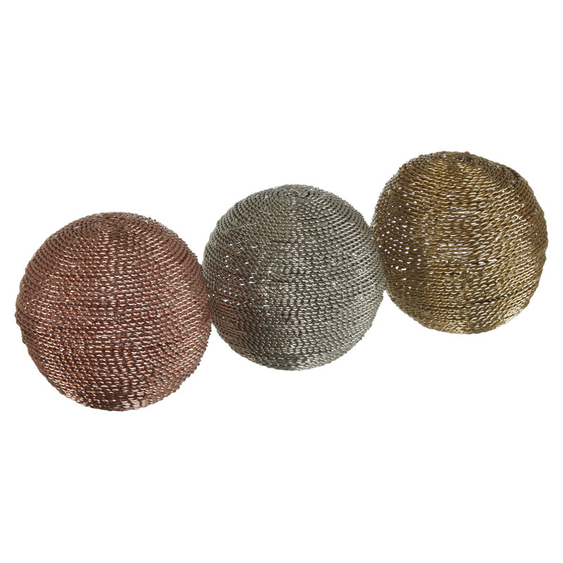 Dunnigan Abstract Figurines & Sculptures, Metallic Gold/Silver/Rose Gold, 8cm H x 8cm W x 8cm D