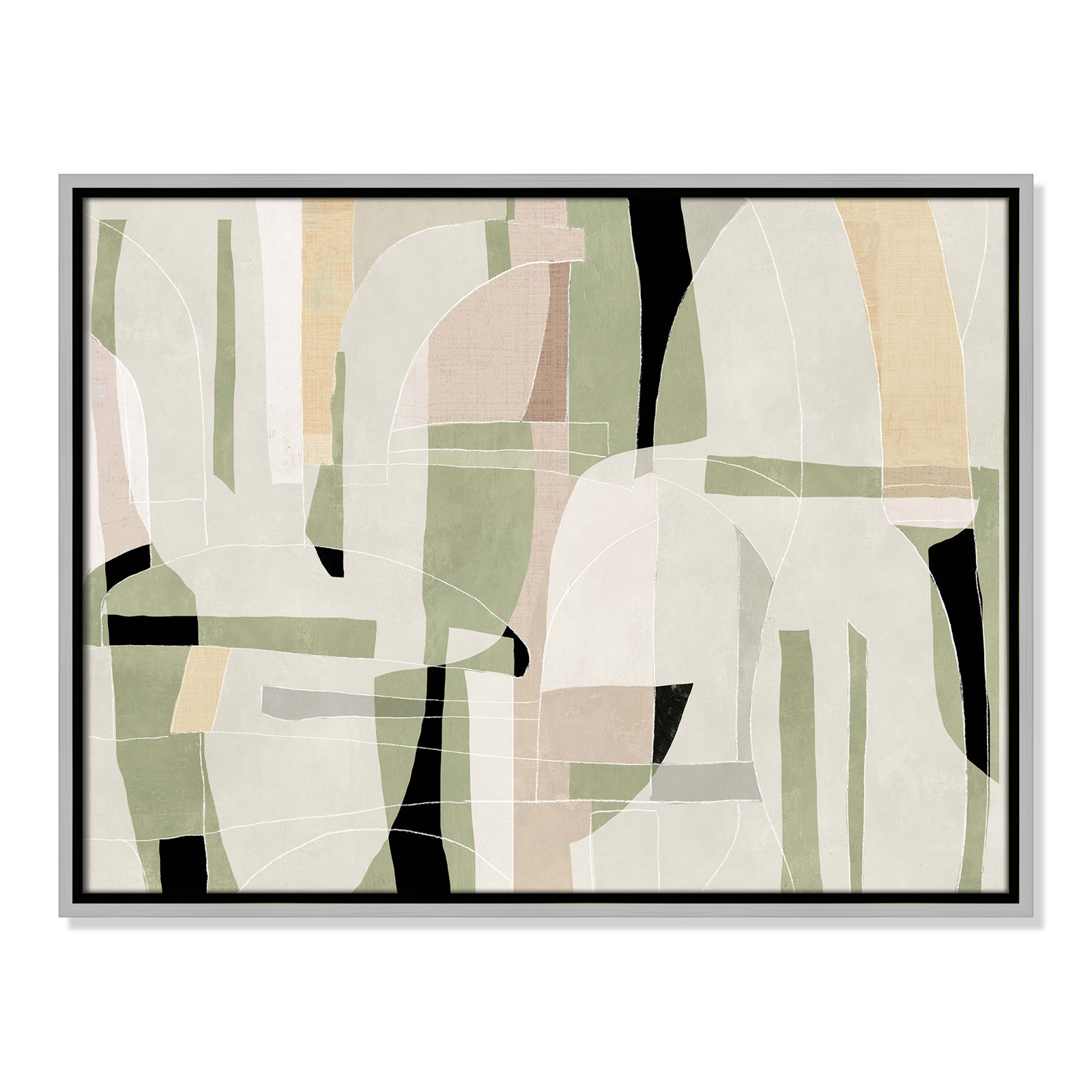 Sunny Barcelona - Floater Frame Canvas, 25.5" W x 19.5" H, Silver