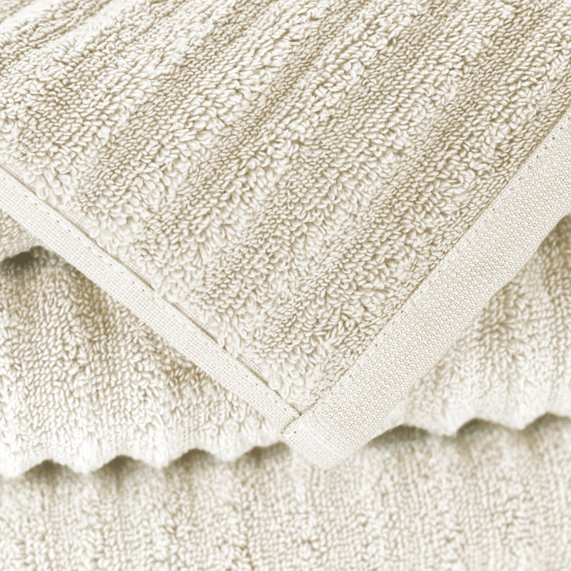 Glines 100% Cotton Plush Ribbed Mulit-Size Set, Ivory
