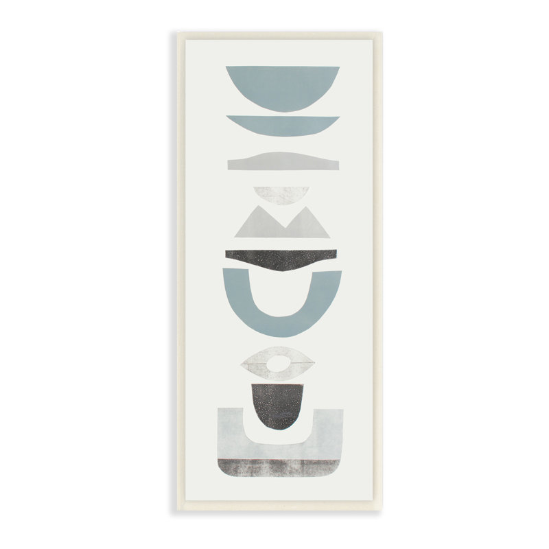 «Coastal Tone Totem Shapes», symbole géométrique surdimensionné sur toile tendue par Rob Delamater, H 17 po x l 7 po