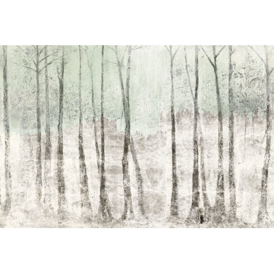 Textured Mint Woods - Wrapped Canvas Painting