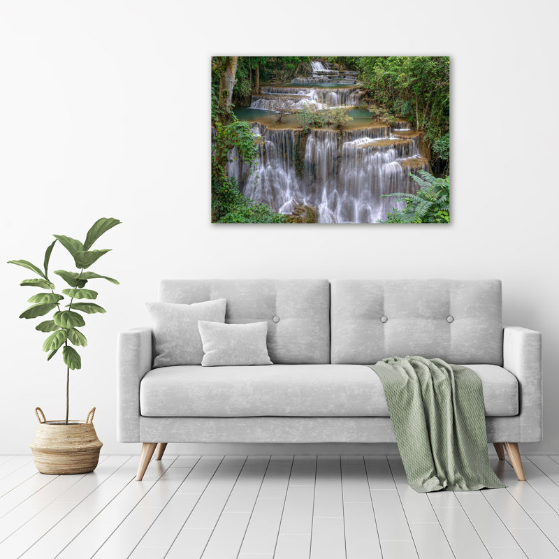 Waterfall In The Forest - No Frame Print on Glass