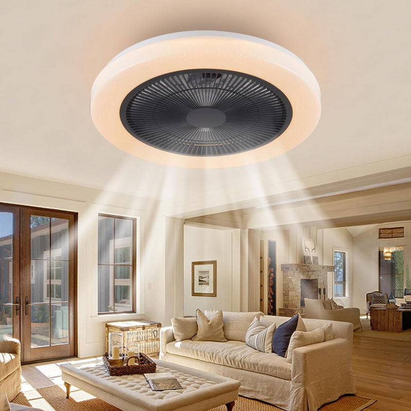 Ceiling Fan with LED Lights, Black