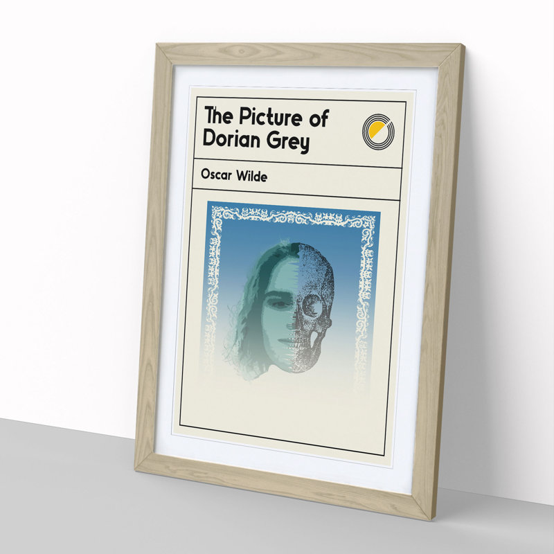 Book Cover the Picture of Dorian Grey Oscar Wilde - Picture Frame Graphic Art, 65cm H x 48cm W x 2cm D, Oak