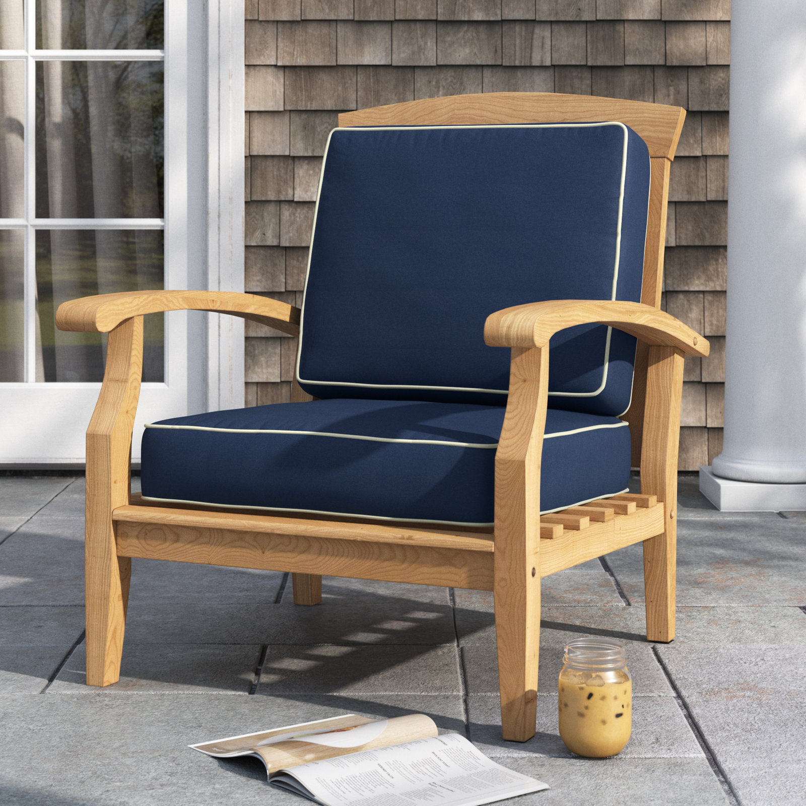 24" Sunbrella® Seat and Back Cushion, Canvas Navy SunbrellaCanvas, 23.5" W x 23" D, 5"