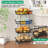 Fruit Basket, 4-Tier Small Kitchen Organizer And Storage Cart On Wheels, Rolling Pantry Snack Cart With Handle