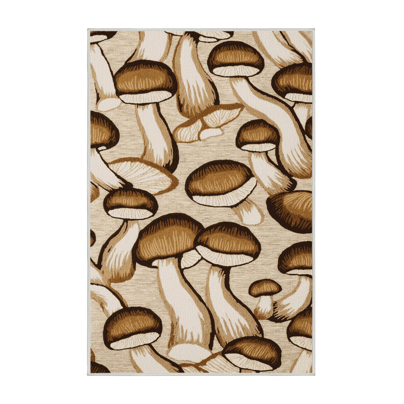  Tapis lavable de style champignon à huîtres King, Rectangulaire 2 pi x 3 pi