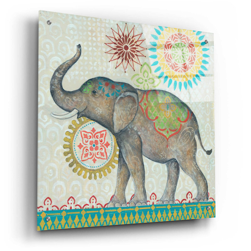 Bungalow Bungalow «Elephant» par Jadei, art mural en verre acrylique, H 24 po x l 24 po x P 0,2 po
