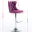 25 - 33 pouces de hauteur de siège réglable, matériau de velours, base, support de dossier, mauve, de 2 pour velours de cuisine de pub à la maison, îlot 2 pièces