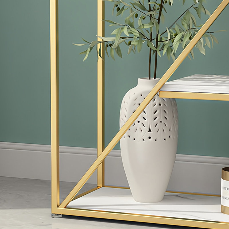 A stylish and simple bookcase, Gold, (6 Shelves) 70.8"H x 39.3"W x 11.8"D