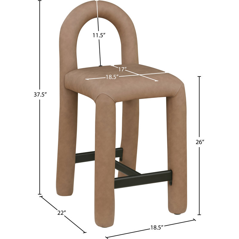 Amari Stool, Vegan Leather, Brown