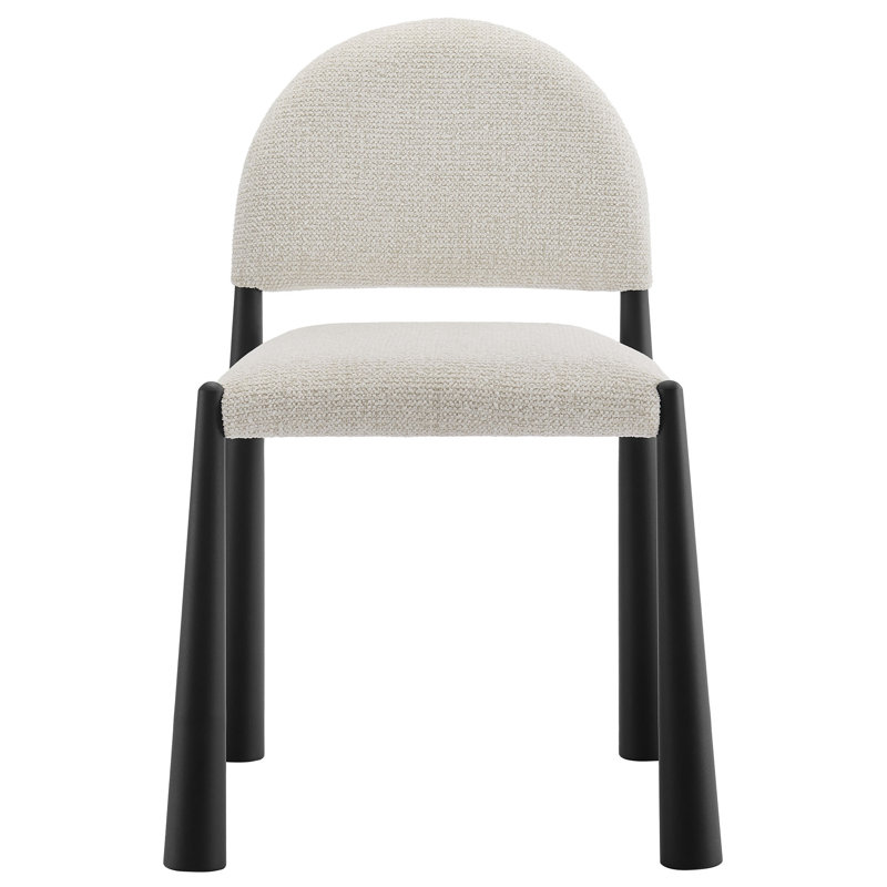 Hayley Upholstered Fabric Dining Side Chair, Cream, Black