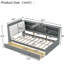 Lit plateforme tapissier multifonctionnel avec tablettes et 2 tiroirs-1782803118-1782803119