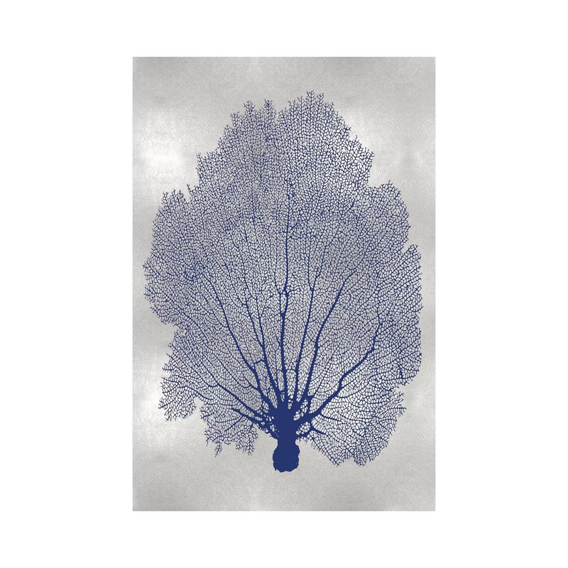 Sea Fan Indigo II by Melonie Miller - Print on Canvas, 66.04cm H x 45.72cm W x 1.91cm D, Wrapped Canvas
