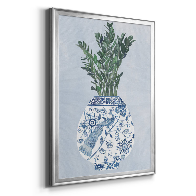 «Moonlight Vase I», reproduction encadrée de qualité supérieure - prête à être accrochée, H 24,5 po x l 55,5 po x P 1 po