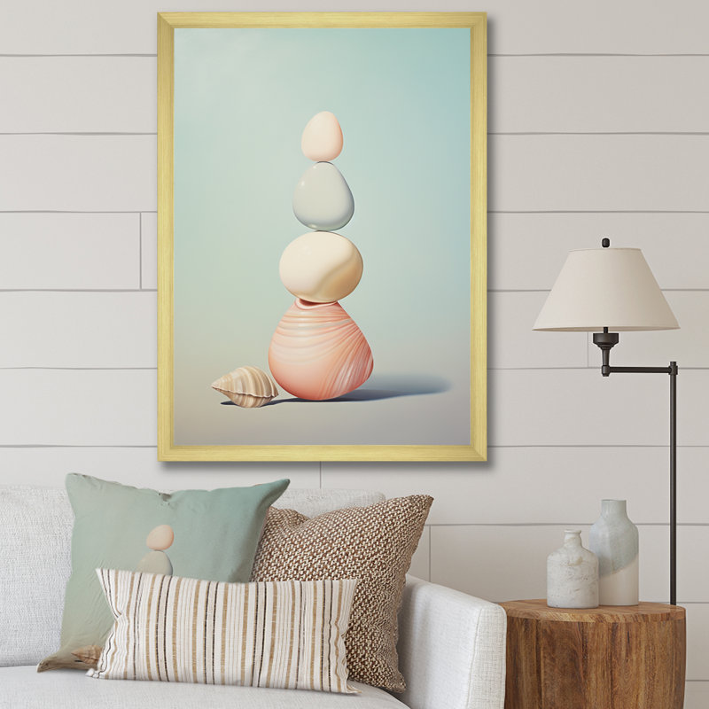 Impression sur toile Lashonn Seashell, H 32 po x l 16 po x P 1 po, Encadrement doré