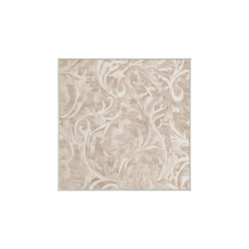 Tapis beige soyeux et moelleux, Carré 4 pi