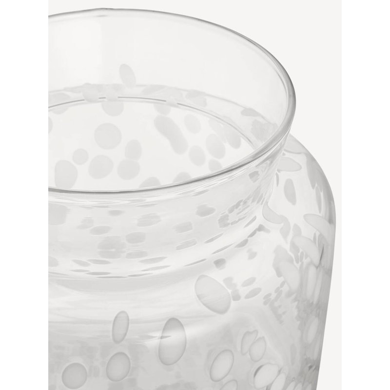Meadow Glass Table Vase, 7.7" H x 7.9" W x 7.9" D, White/Ivory
